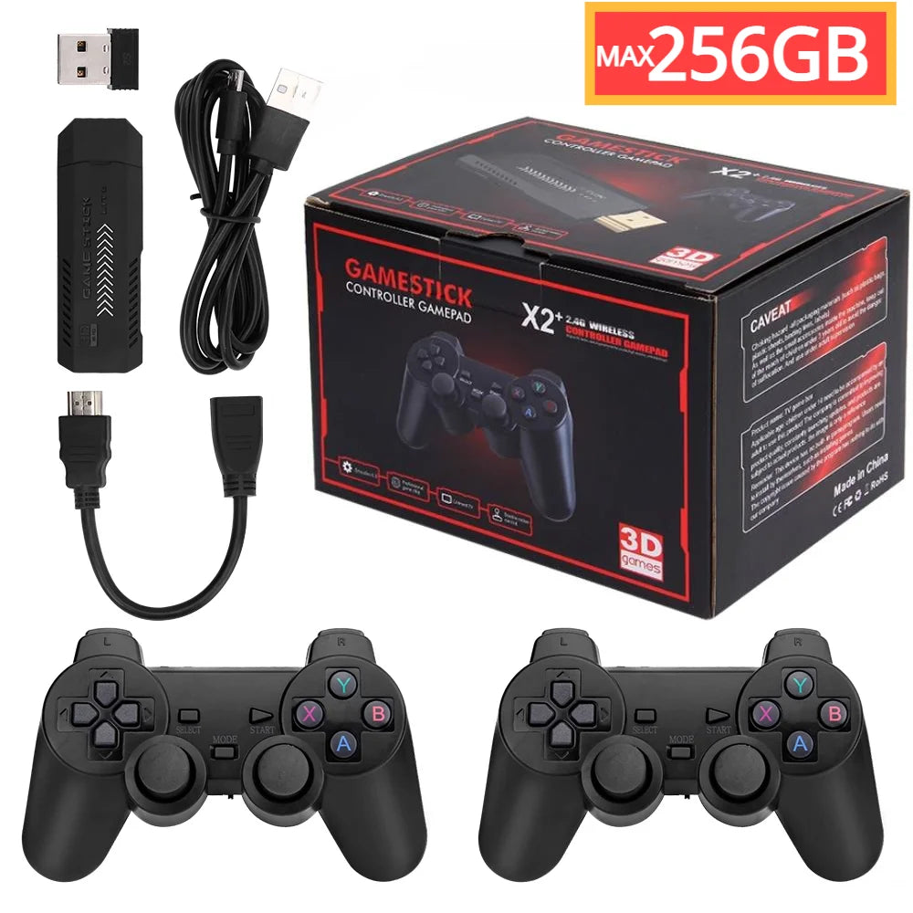 GD10 Plus Game Stick 4K HD Video Game Console with Double Wireless Controlar