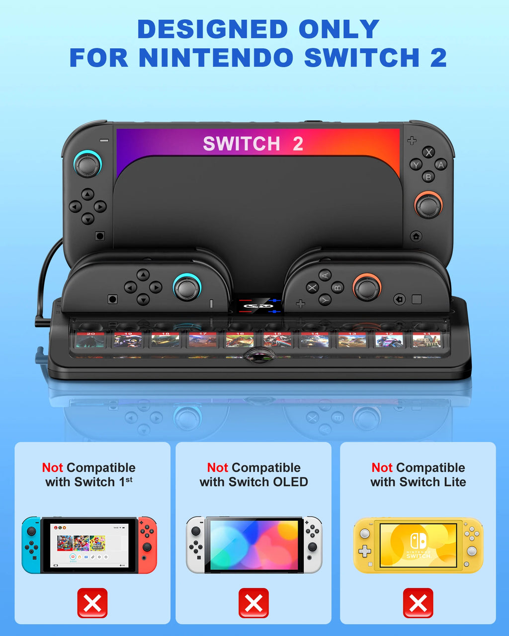 4 Controller Charge Dock for Switch2 and Storage Host