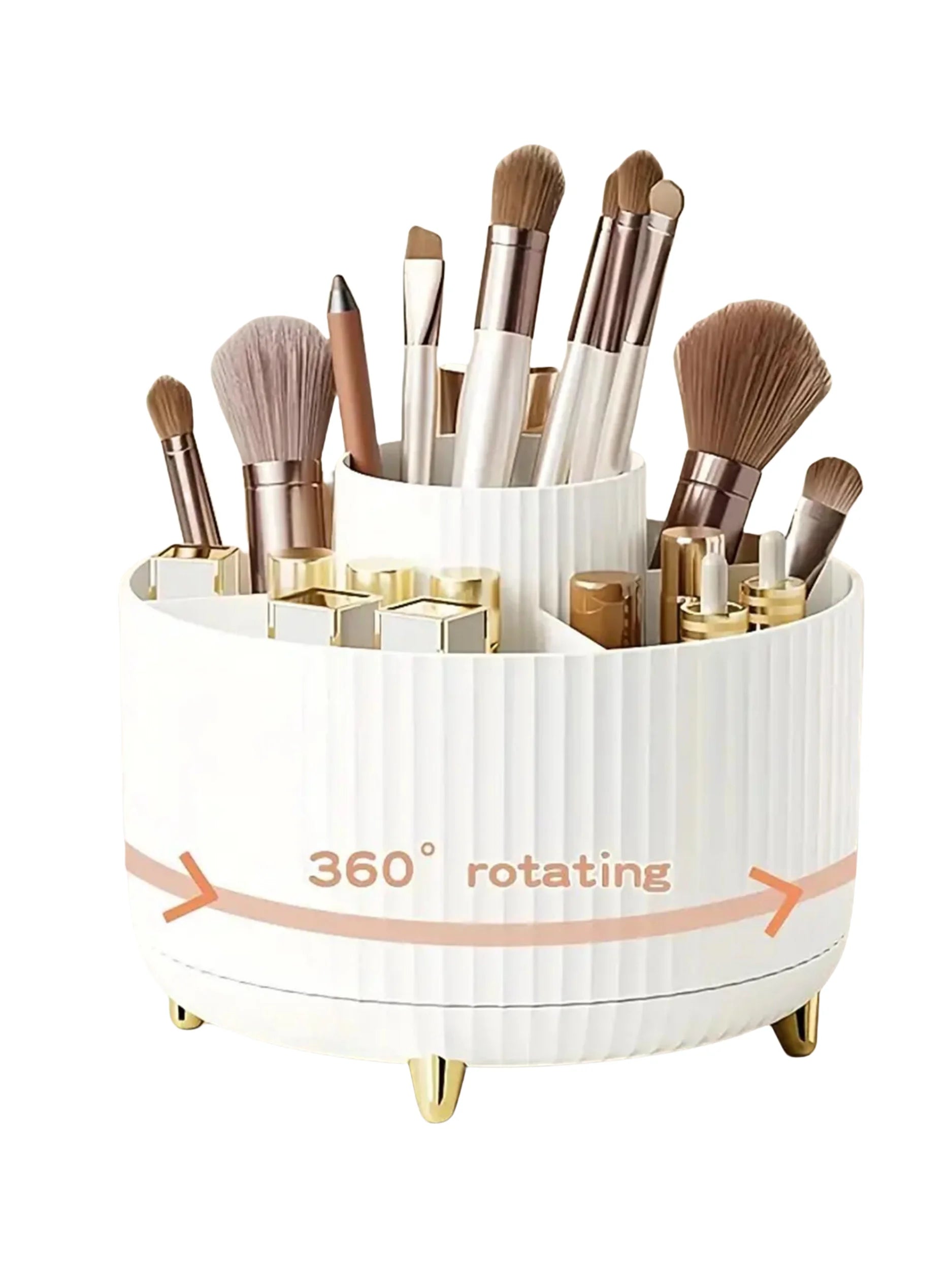 360° Rotating Makeup Organizer - 5 Compartments