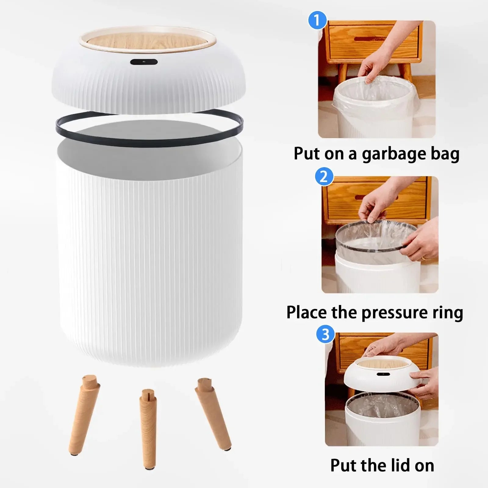 Automatic Small Trash Can with Lid
