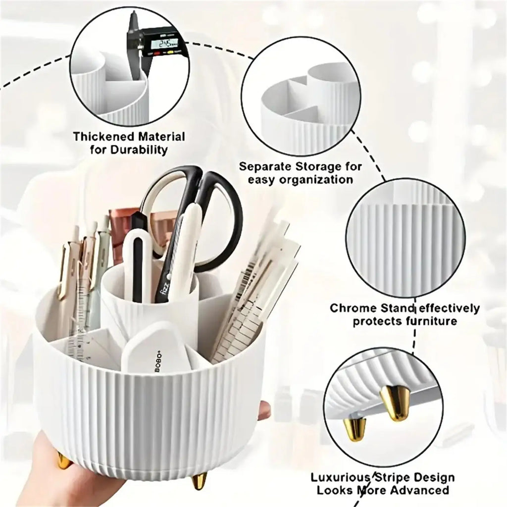 360° Rotating Makeup Organizer - 5 Compartments