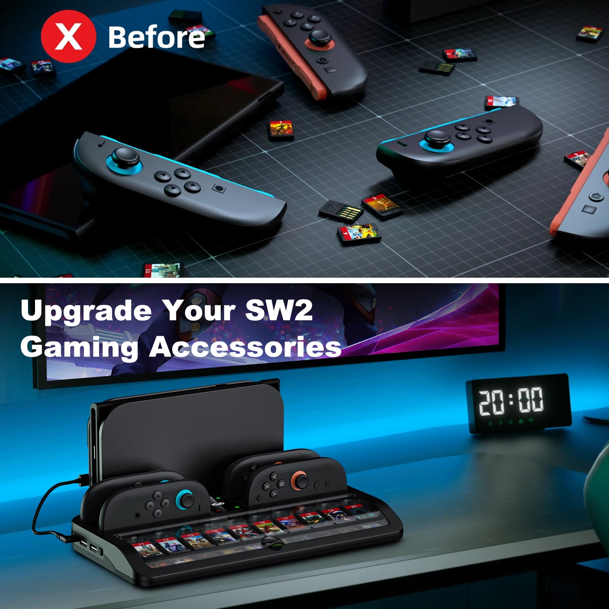 4 Controller Charge Dock for Switch2 and Storage Host