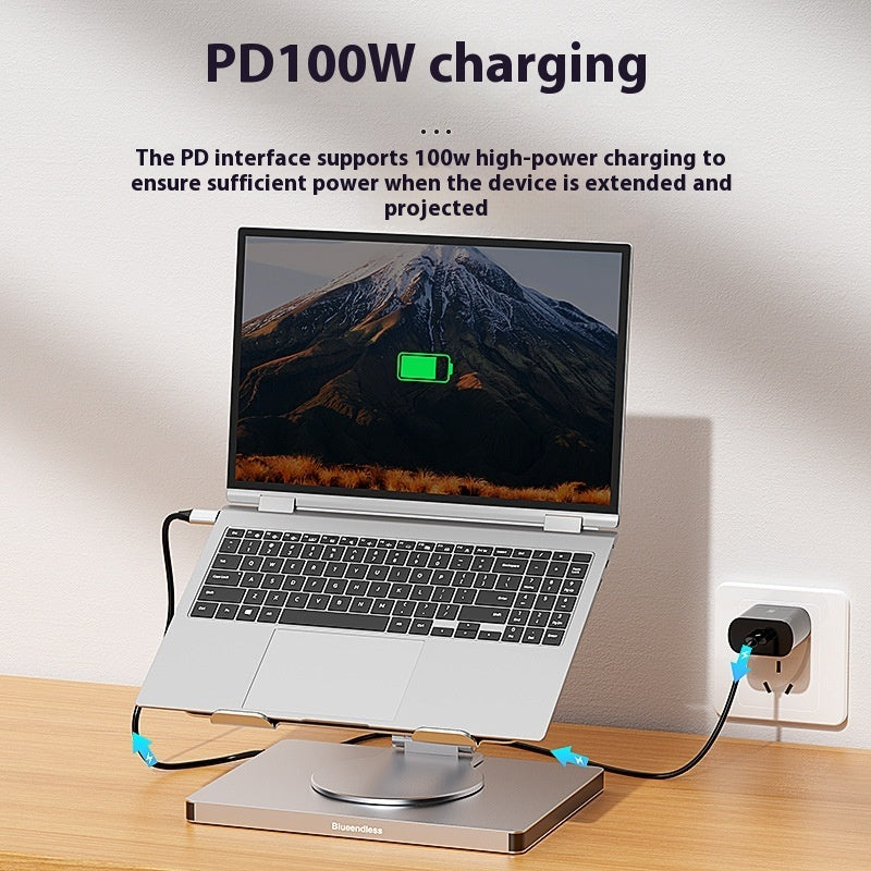 Type-C Extended Rotating Folding Laptop Stand