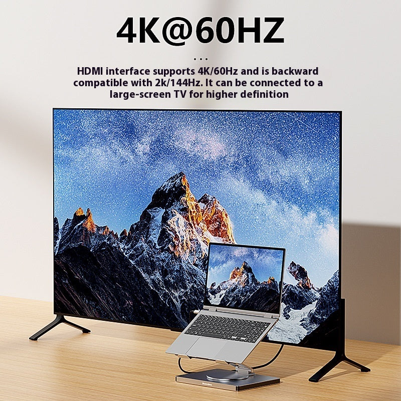 Type-C Extended Rotating Folding Laptop Stand