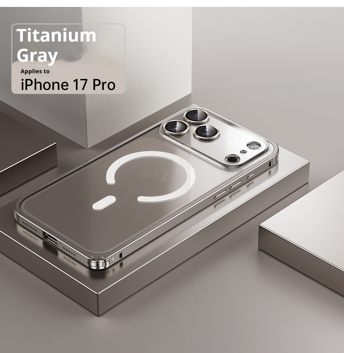Metal Frame Phone Case Magnetic for Iphone 17