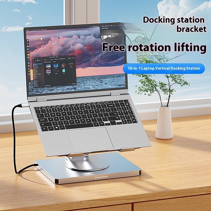 Type-C Extended Rotating Folding Laptop Stand